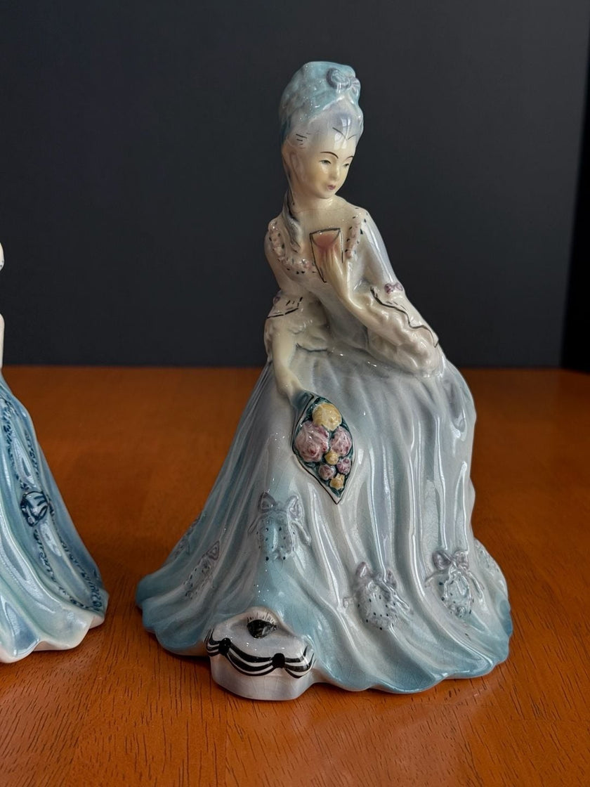 Vintage Goldscheider Everlast Porcelain Victorian Lady Figurines Set of 2