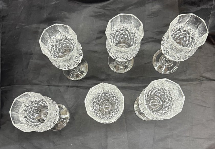 Vintage Set Of 6 Cristal D'Arques Durand Longchamp Crystal Wine Glasses 6.5