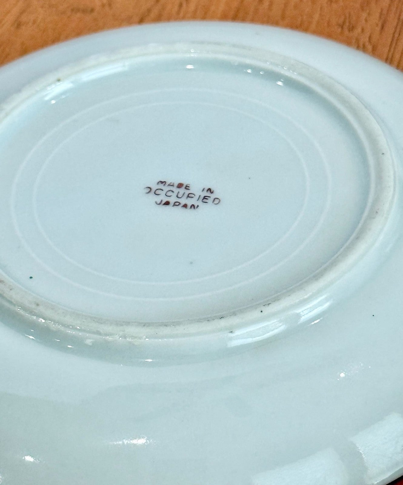 Set of 4 Vintage Hand Painted Floral Porcelain Saucers Made in Occupied Japan