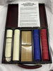 Cardinal's Texas Hold 'Em Poker Set Dark Maroon Wooden Case 2 Card Decks