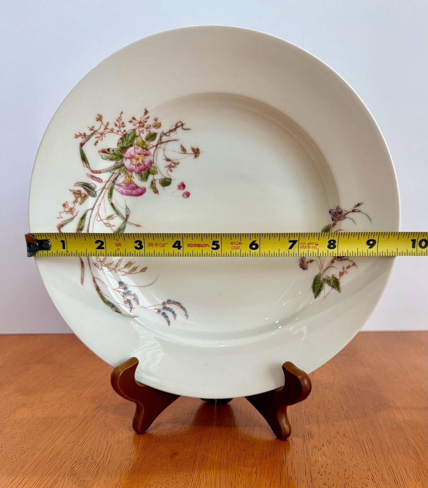 Antique D&C Limoges France Floral Porcelain Salad Plate 1894 Pink Petunias