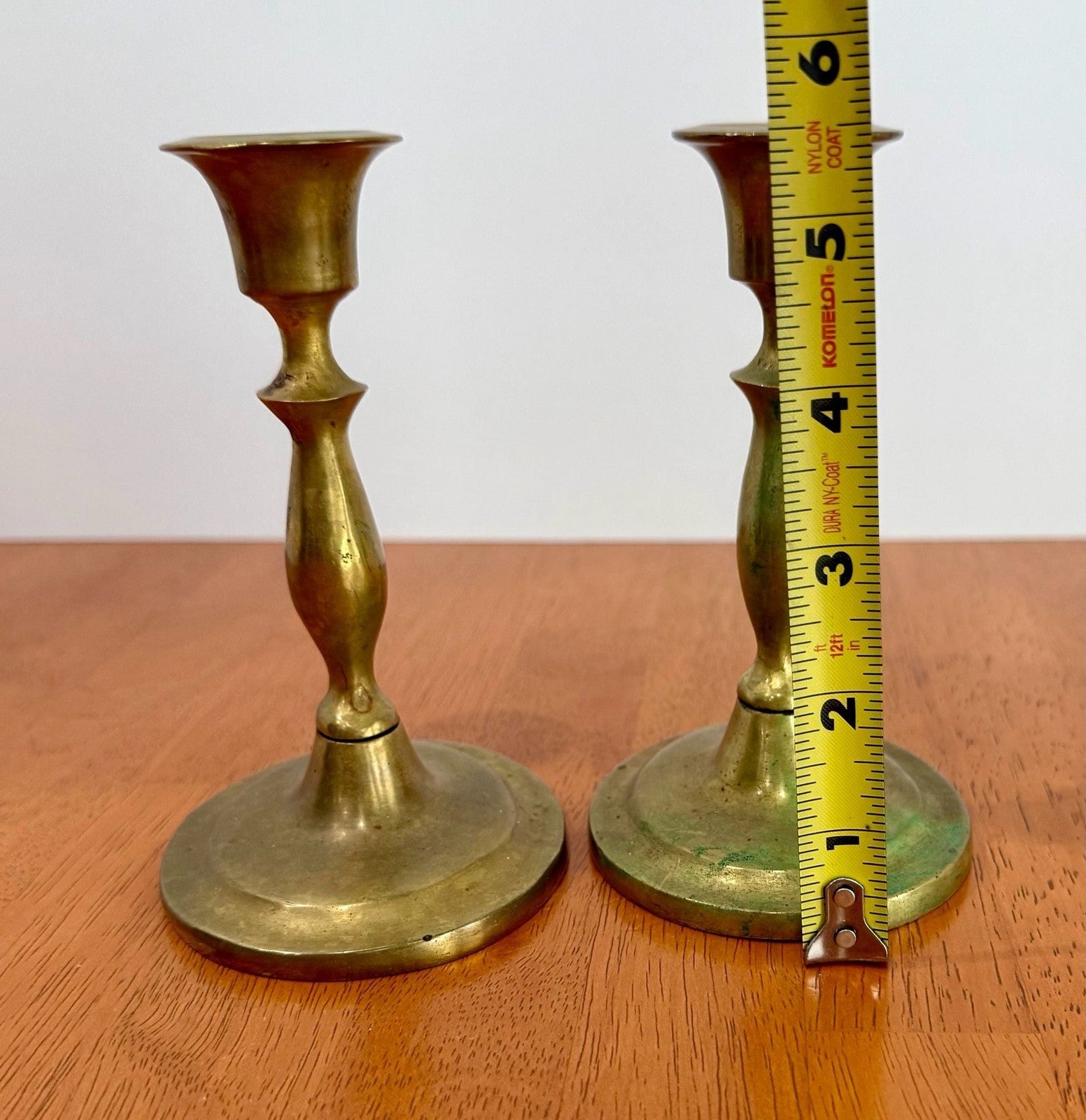 Vintage Solid Brass Candlestick Holders Set of 2