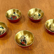Vintage Japanese Seven Lucky Gods Lacquerware Sake Cup Set of 5