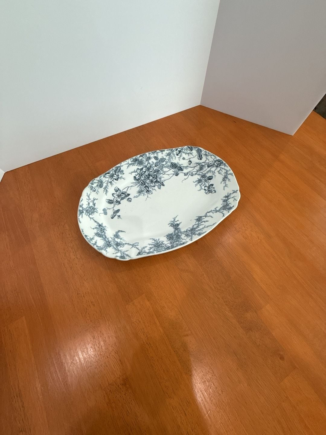 Antique Clifford Transferware Pottery England Blue & White Serving Platter