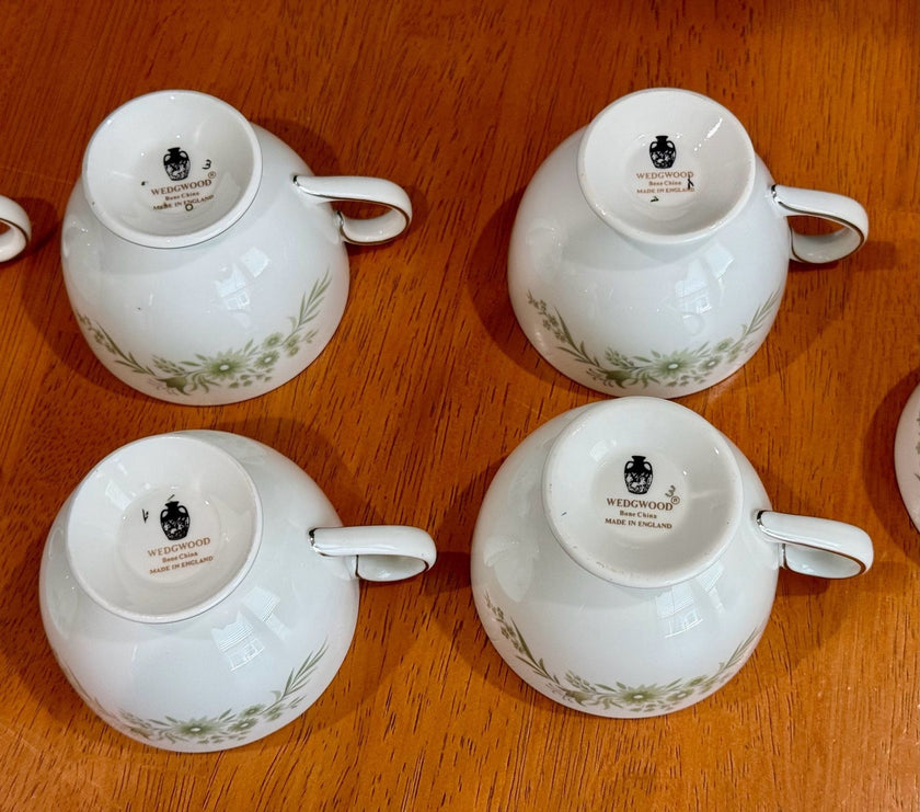 Vintage Wedgwood Westbury Leigh Shape Footed Tea Cups Set Of 9