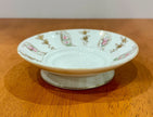 Vintage Hand-Painted Nippon Footed Saucer/Bowl with Pink Roses Gold Trim