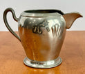 Antique Royal Solid Pewter Creamer and Sugar Bowl Set circa 1900-1915