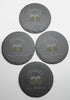 Set of 4 Round Laser Engraved Slate Coasters Cheers My Friend Mugs Multicolor