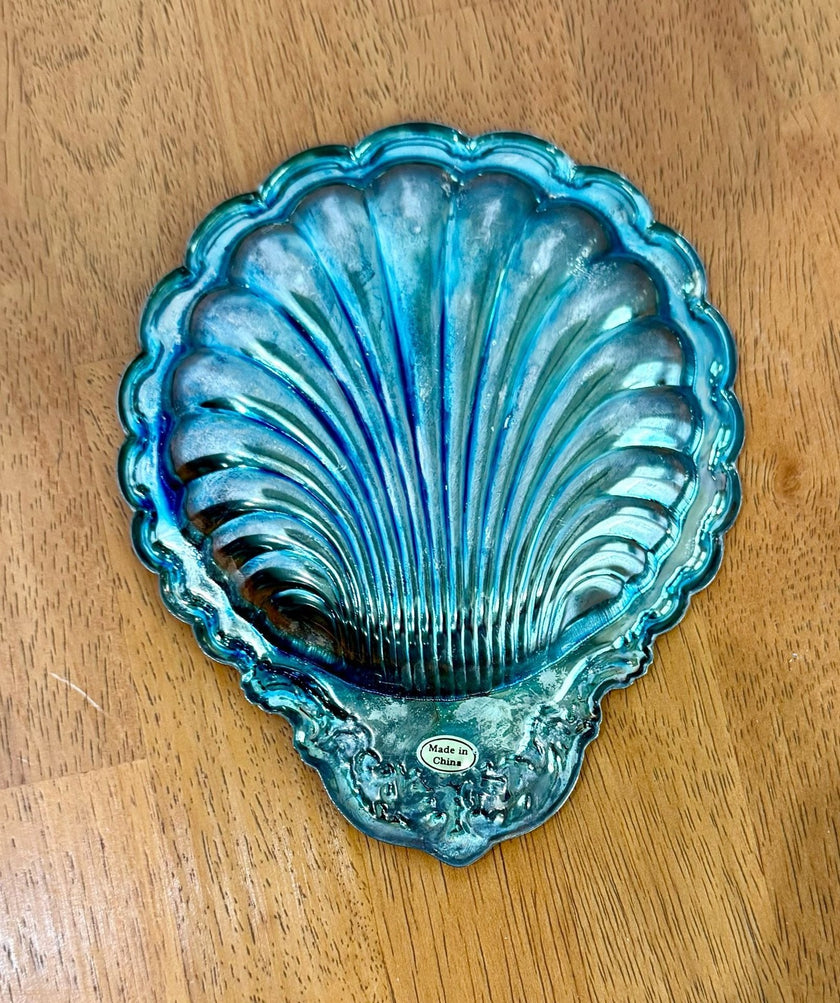 Vintage Silver Plated Shell Trinket Dish Soap Dish Seashell Shape