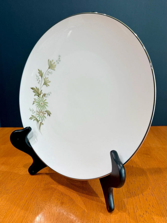 Vintage Noritake Soroya 6853 10.5” Dinner Plate Floral Pattern Platinum Trim