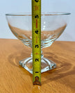 Vintage Clear Glass Pedestal Compote Bowl Square Base 5” Candy Dish Fancy