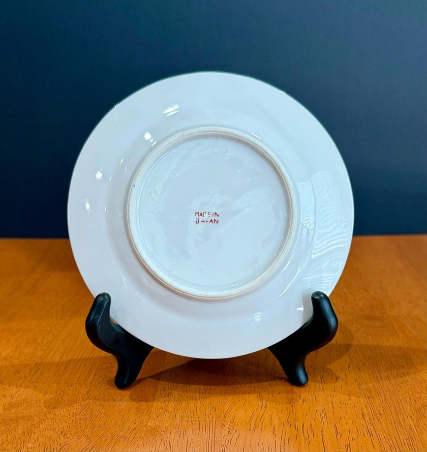 Vintage Moss Rose Pattern Bread & Butter Plate Made in Japan Gold Rim 6”