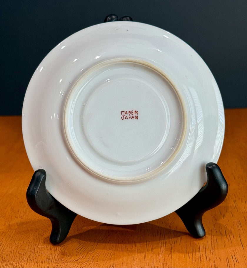 Vintage Fine China Moss Rose Pattern Teacup Saucer Made in Japan