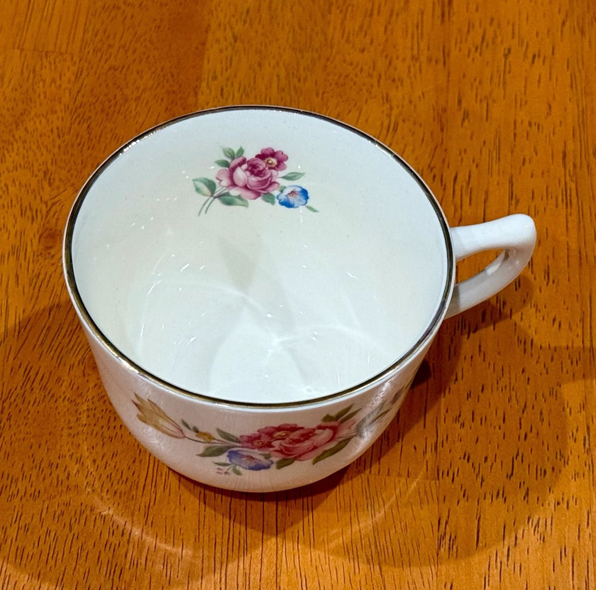 Vintage Scio Pottery Hazel Floral Tea Cup Moss Rose Pattern