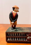 Vintage Cast Iron Birdie-Putt Mechanical Golf Coin Bank
