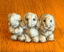 Stone Critters Vintage Three Wise Elephants Figurine Hear See Speak No Evil SC-423