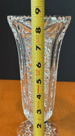 Vintage West Germany 24% Lead Crystal Hobstar Starburst Medallion Vase 8.5