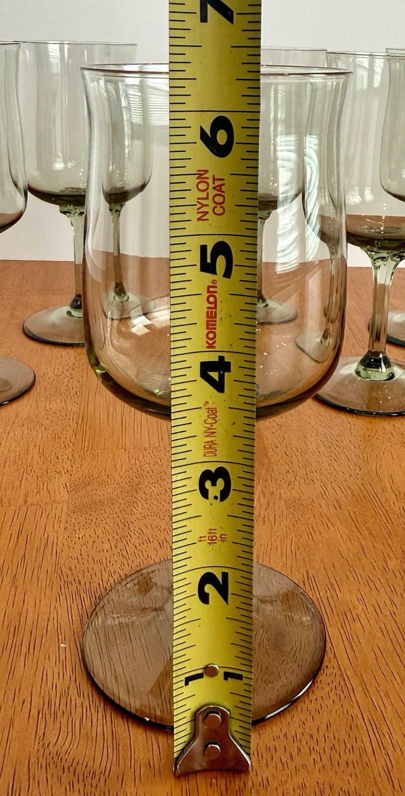 Vintage Set Of 8 Lenox Green Mist Wine Goblets Expression Line Smoky Green Sage
