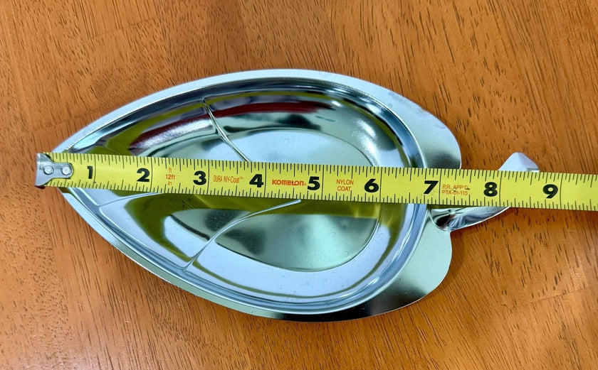 Vintage Mid-Century Modern Chrome Leaf Shaped Trinket Dish