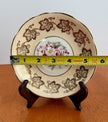 Vintage Foley EB Bone China Saucer Floral Center with Gold Gilt Grapevine Border