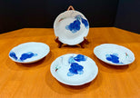 Vintage Set of 4 Traditional Japanese Arita Ware Porcelain Bowls Blue White