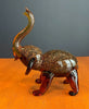 Dynasty Gallery Amber Art Glass Elephant Figurine with Gold Aventurine Flecks