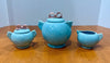 Vintage 1940s Dorette Saltzman Child's Tea Set Teapot Sugar Bowl Creamer