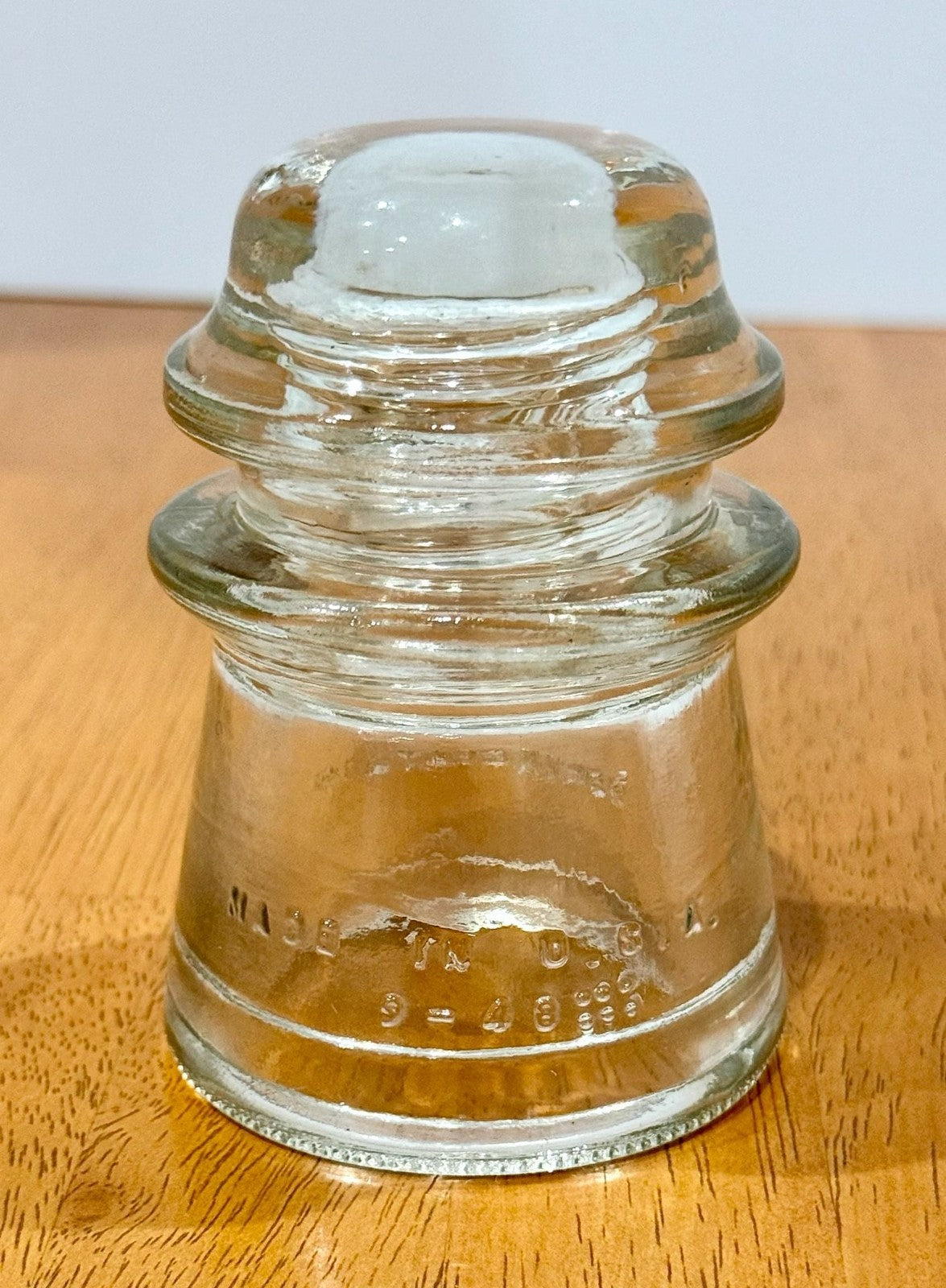 Vintage Hemingray 16 Clear Glass Insulator Made in USA 9-48 :::
