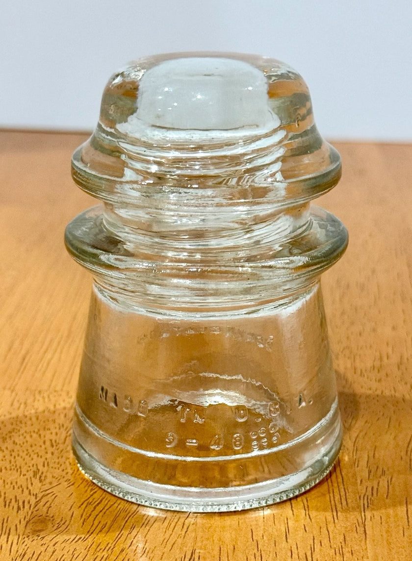 Vintage Hemingray 16 Clear Glass Insulator Made in USA 9-48 :::