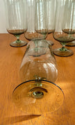 Vintage Set Of 8 Lenox Green Mist Iced Tea Goblets Expression Line Smoky Green