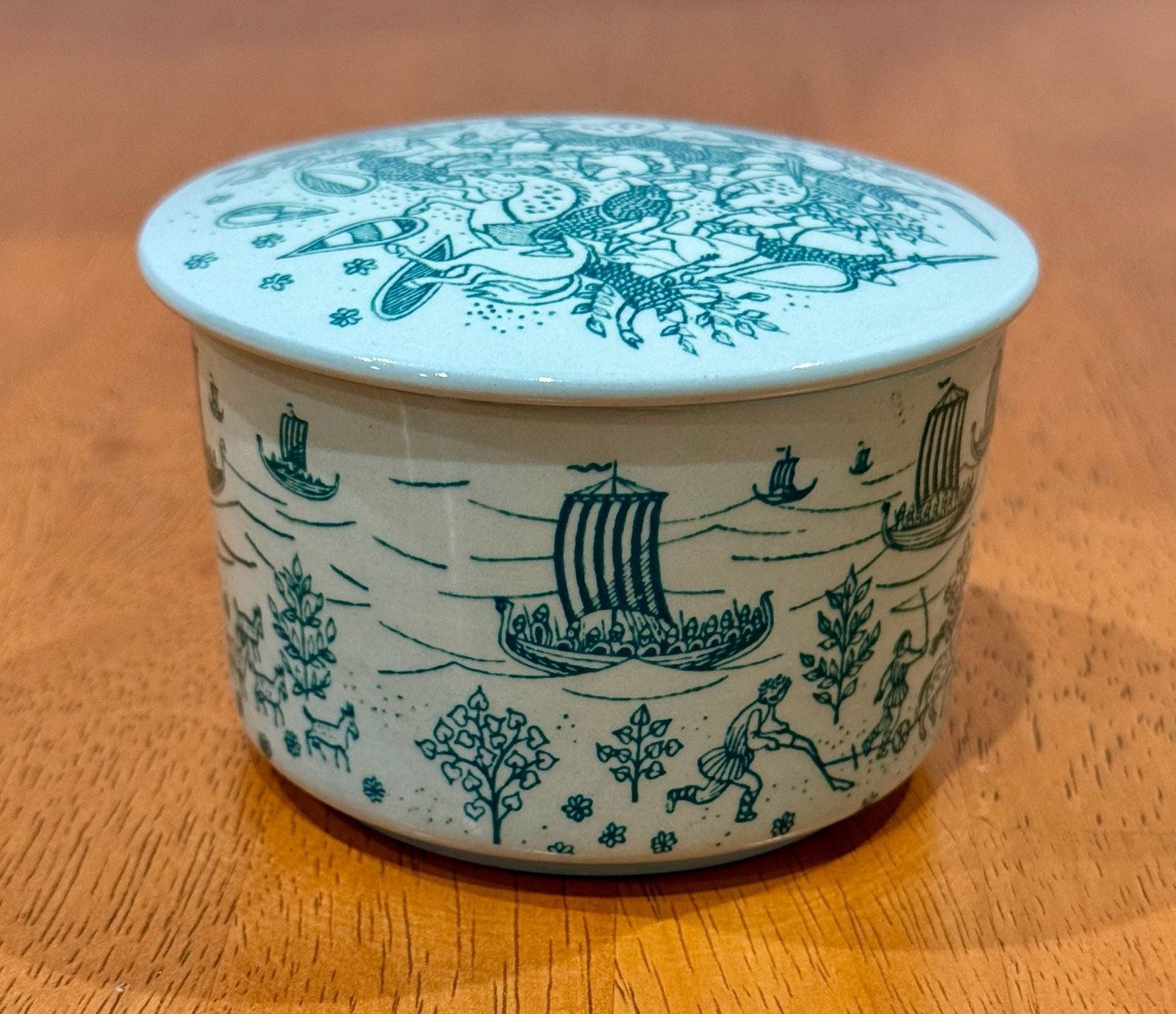 Vintage Nymølle Denmark Limited Edition Trinket Box Paul Høyrup Viking Motif