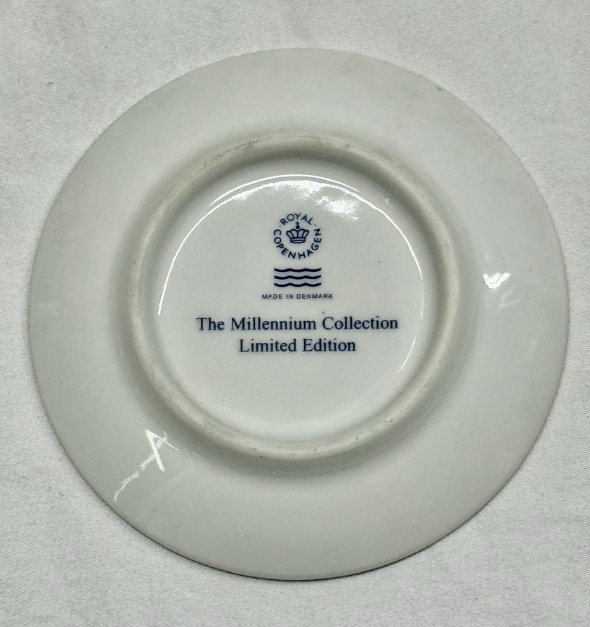 Vintage Royal Copenhagen Plates 2000 Christmas & Millennium Plates with Stands