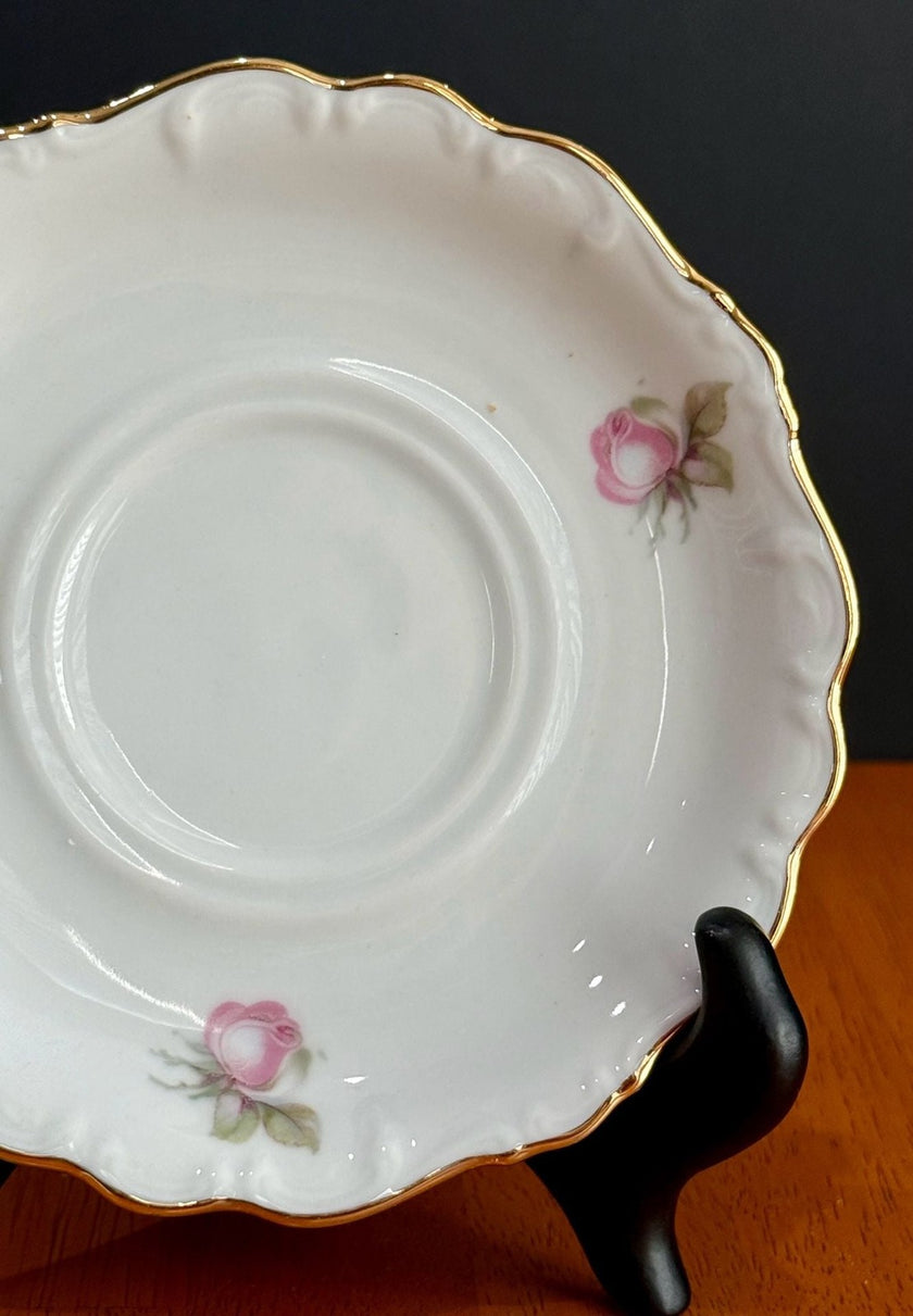 Schumann Bavaria Golden Crown E&R Briar Rose Porcelain Teacup Saucer