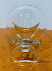 Vintage Clear Glass Pedestal Compote Bowl Square Base 5” Candy Dish Fancy