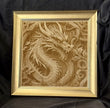 Wood Dragon Laser Engraved Portrait Gold Frame Original Artwork