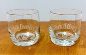 Vintage Set 2 Jack Daniel's Old No. 7 Brand Etched Logo Whiskey Rocks Glasses