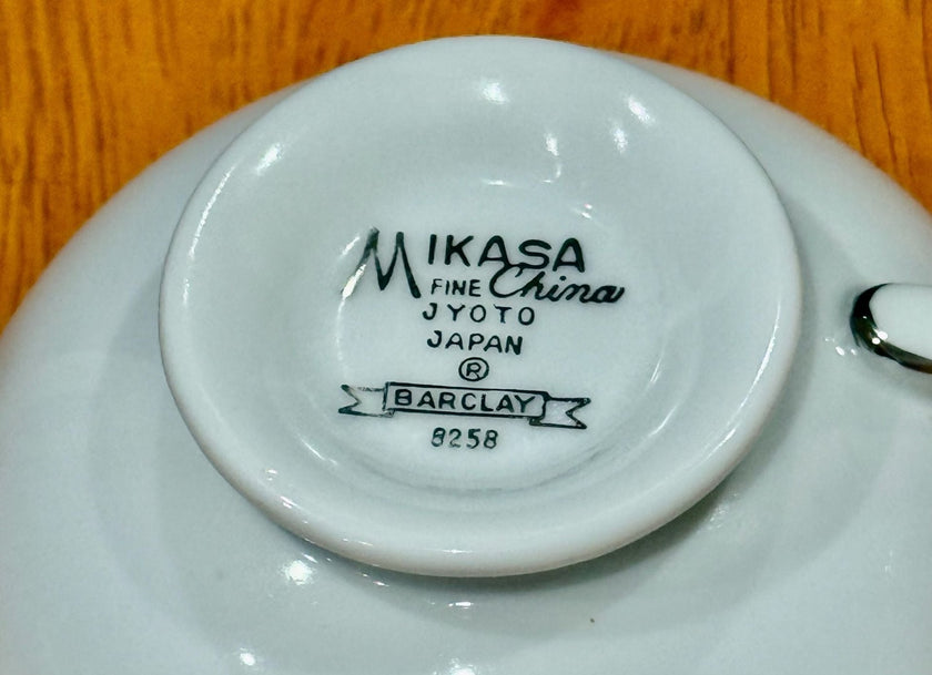 Vintage Mikasa Barclay Pattern 8258 Fine China Footed Teacup Coffee Cup