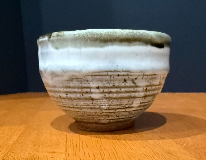 Vintage Japanese Hagi-Ware Style Matcha Chawan Tea Bowl Signed 4.5”