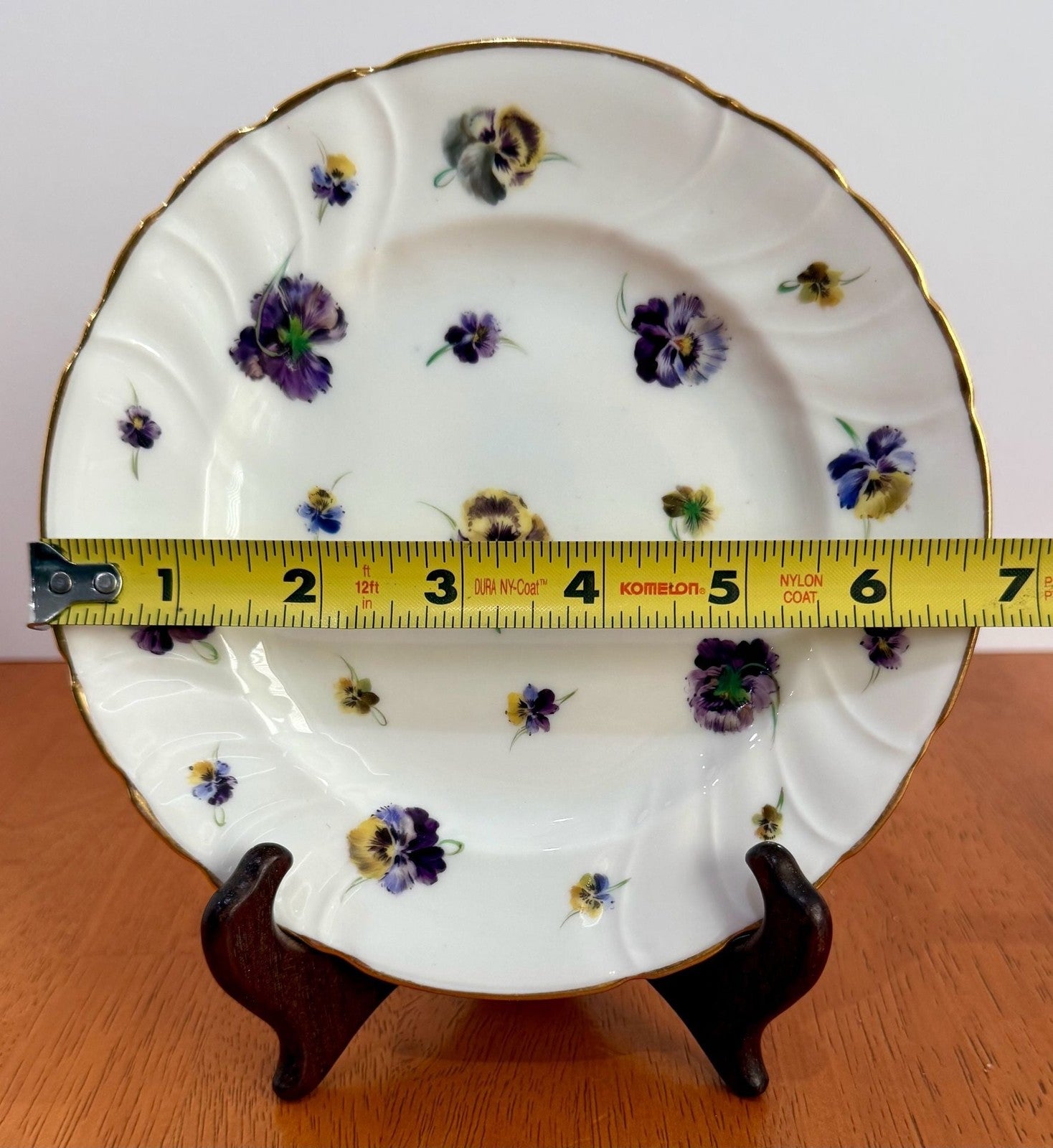 Vintage Dresden RK Richard Klemm Pansy Floral Scalloped Porcelain Plate 6.5