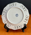 RW Bavaria Porcelain Reticulated Plate Hand-Painted Dresden Floral Design