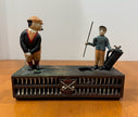 Vintage Cast Iron Birdie-Putt Mechanical Golf Coin Bank