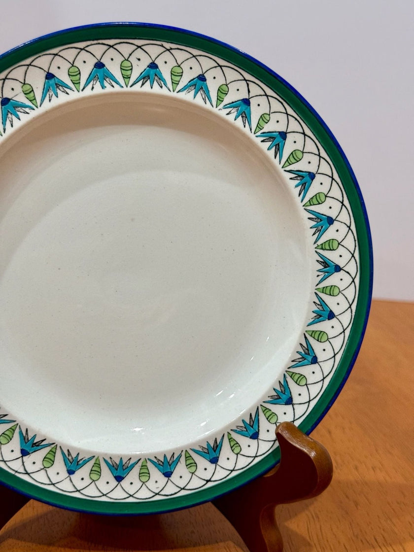 Vintage Teheran by Wedgwood Etruria England Green Blue Floral Pattern Plate