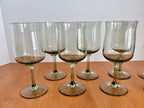 Vintage Set Of 8 Lenox Green Mist Wine Goblets Expression Line Smoky Green Sage