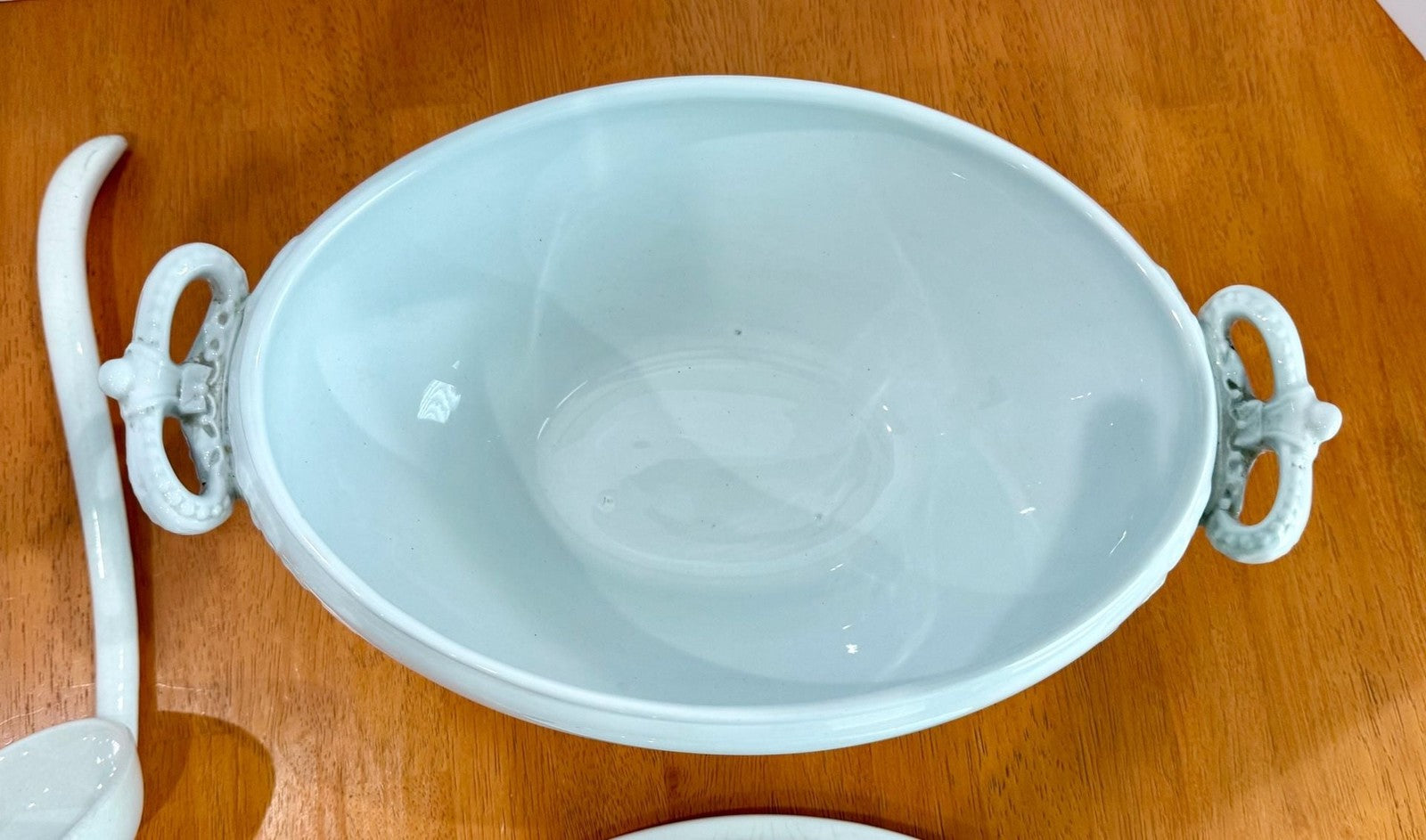 Vintage J. & G. Meakin Ironstone White Soup Tureen with Lid and Ladle