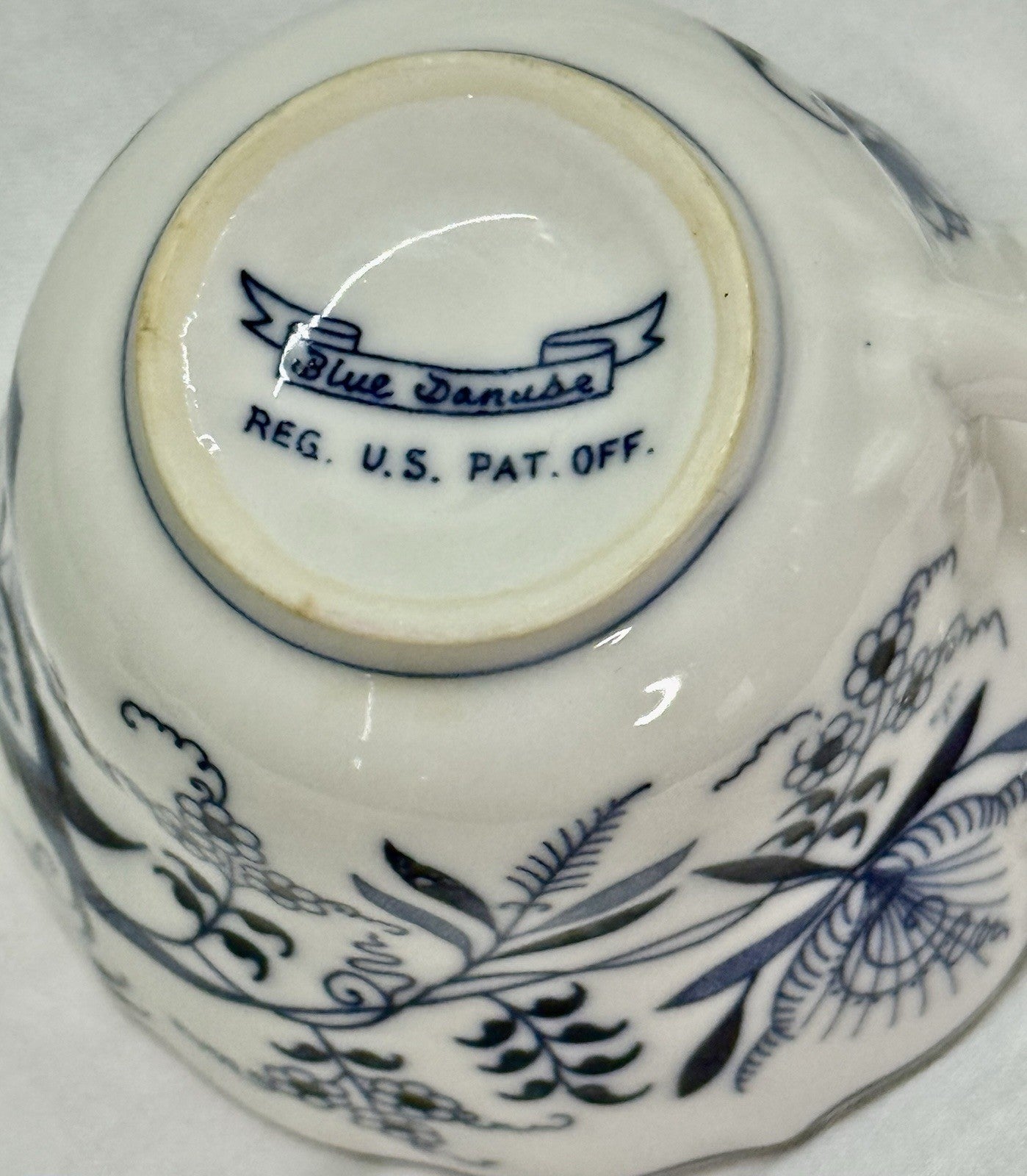 Vintage Blue Danube Tea Cup Translucent Porcelain Blue Onion Pattern Japan 1950s