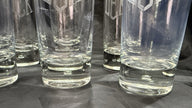 Set Of 8 Heavy Base Controlled Bubble Bottom Highball Glasses 16 oz DEK Engraved