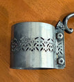 Vintage Silver Plated Filigree Glass Holder or Carafe Collar with Handle