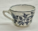Vintage Blue Danube Tea Cup Translucent Porcelain Blue Onion Pattern Japan 1950s