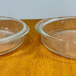 Vintage Pyrex 221 8 1/4 Inch Round Clear Glass Baking Dish Ovenware Set of 2