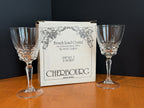 Vintage W M Dalton Cherbourg French Lead Crystal Goblets Set of 4 Original Boxes